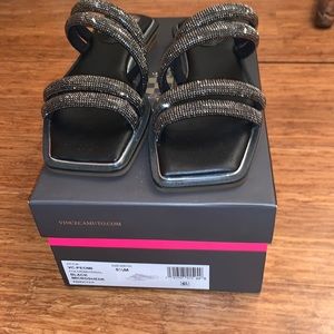 Vince Camuto Peomi Black Sparkly Sandals